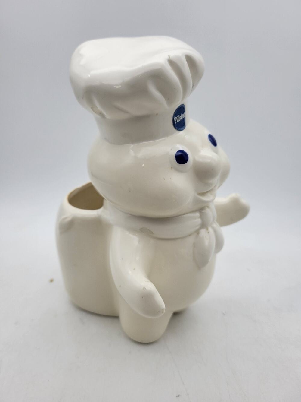 1988 Pillsbury DOUGHBOY Utensil Holder Flour Bag Design Small Imperfects *PICS